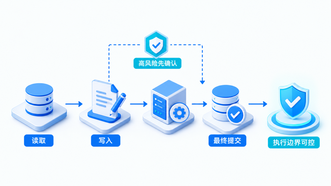 允许动作应按能力分级，高风险提交必须保留人工确认点。